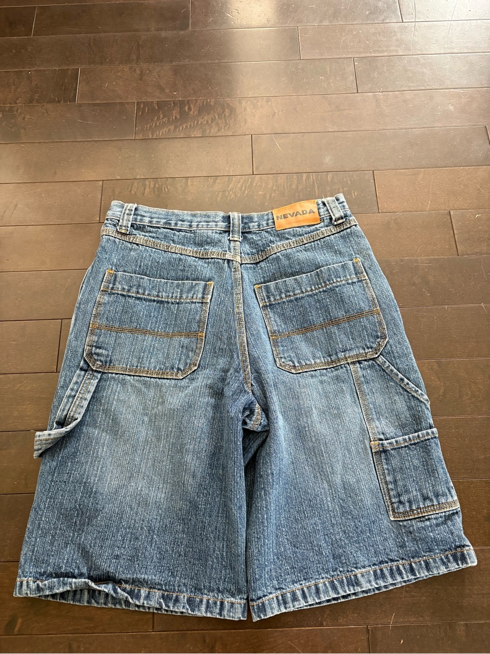 Baggy Nevada Denim Carpenter Shorts — Light Blue